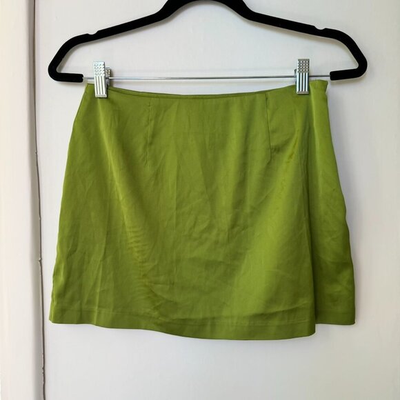 Daily Drills Silky Mini Skirt in Olive Green - Picture 5 of 7